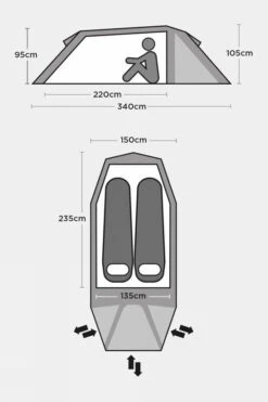 Craghoppers Trevelyan ECO 250 Tent -Outdoor Camping g5fb3y0013 5050 y