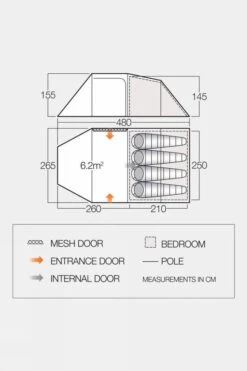 Vango Beta 450XL CLR Tent -Outdoor Camping g5fd3y0010 4040 b